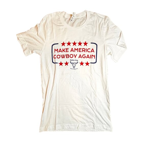 Buffalo Chip Saloon Make America Cowboy Again Tshirt Cave Creek AZ SZ S Country - Picture 1 of 7